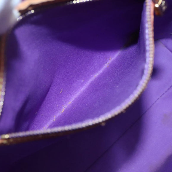 LOUIS VUITTON Monogram Vernis Reade MM Hand Bag Purple Viole M91087 Auth gh316