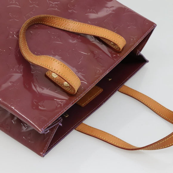 LOUIS VUITTON Monogram Vernis Reade MM Hand Bag Purple Viole M91087 Auth gh316