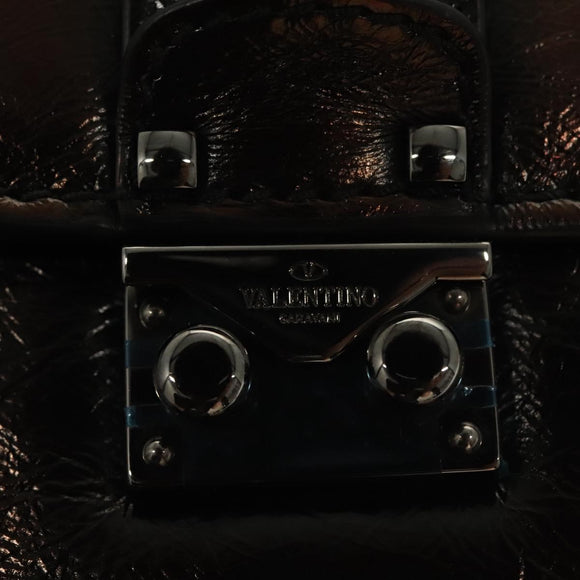 VALENTINO Chain Shoulder Bag Leather Brown Auth gh318