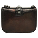 VALENTINO Chain Shoulder Bag Leather Brown Auth gh318-2