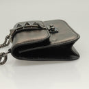VALENTINO Chain Shoulder Bag Leather Brown Auth gh318-4