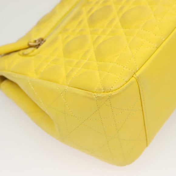 Christian Dior Canage Chain Shoulder Bag Leather Yellow Gold Auth gh321