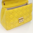Christian Dior Canage Chain Shoulder Bag Leather Yellow Gold Auth gh321-16
