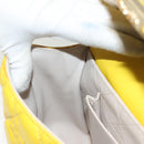 Christian Dior Canage Chain Shoulder Bag Leather Yellow Gold Auth gh321-20
