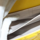 Christian Dior Canage Chain Shoulder Bag Leather Yellow Gold Auth gh321-21