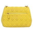 Christian Dior Canage Chain Shoulder Bag Leather Yellow Gold Auth gh321-3