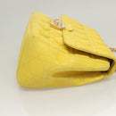 Christian Dior Canage Chain Shoulder Bag Leather Yellow Gold Auth gh321-4