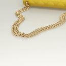 Christian Dior Canage Chain Shoulder Bag Leather Yellow Gold Auth gh321-7