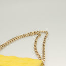 Christian Dior Canage Chain Shoulder Bag Leather Yellow Gold Auth gh321-8