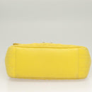 Christian Dior Canage Chain Shoulder Bag Leather Yellow Gold Auth gh321-9