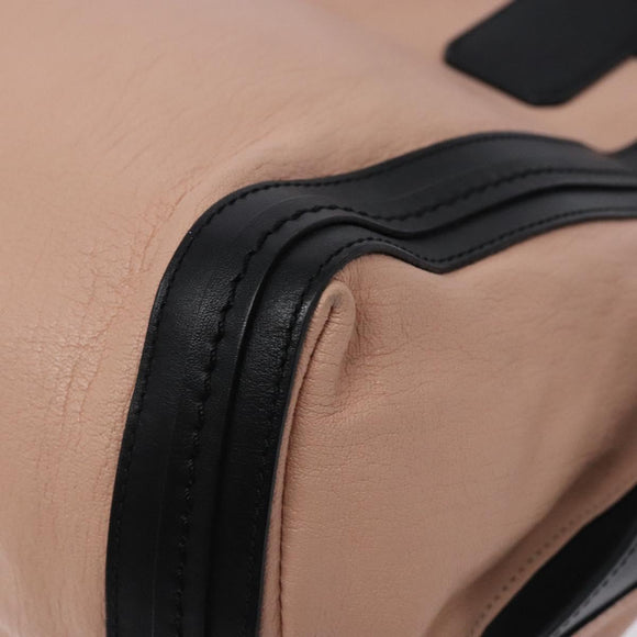 Chloe Alison Tote Bag Leather Pink Black Auth gh323