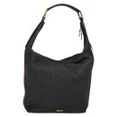 GUCCI Web Sherry Line Shoulder Bag Canvas Black Gold 73884 Auth gh324-1