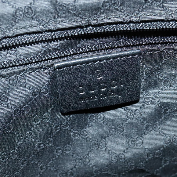 GUCCI Web Sherry Line Shoulder Bag Canvas Black Gold 73884 Auth gh324