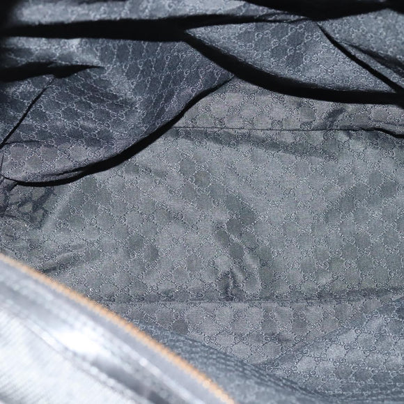 GUCCI Web Sherry Line Shoulder Bag Canvas Black Gold 73884 Auth gh324