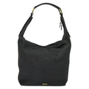 GUCCI Web Sherry Line Shoulder Bag Canvas Black Gold 73884 Auth gh324-2