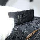 GUCCI Web Sherry Line Shoulder Bag Canvas Black Gold 73884 Auth gh324-20