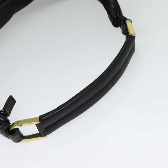 GUCCI Web Sherry Line Shoulder Bag Canvas Black Gold 73884 Auth gh324