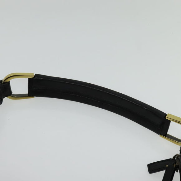 GUCCI Web Sherry Line Shoulder Bag Canvas Black Gold 73884 Auth gh324