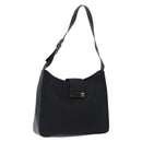 Salvatore Ferragamo Gancini Shoulder Bag Nylon Navy Silver Auth gh333-1