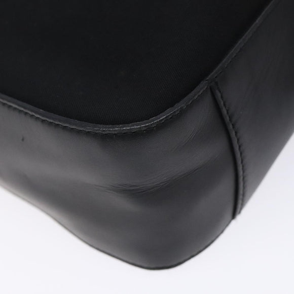 Salvatore Ferragamo Gancini Shoulder Bag Nylon Navy Silver Auth gh333