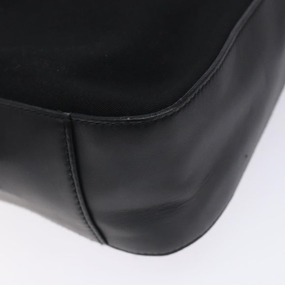 Salvatore Ferragamo Gancini Shoulder Bag Nylon Navy Silver Auth gh333