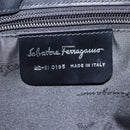 Salvatore Ferragamo Gancini Shoulder Bag Nylon Navy Silver Auth gh333-12