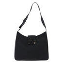 Salvatore Ferragamo Gancini Shoulder Bag Nylon Navy Silver Auth gh333-13