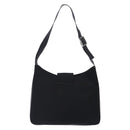 Salvatore Ferragamo Gancini Shoulder Bag Nylon Navy Silver Auth gh333-2