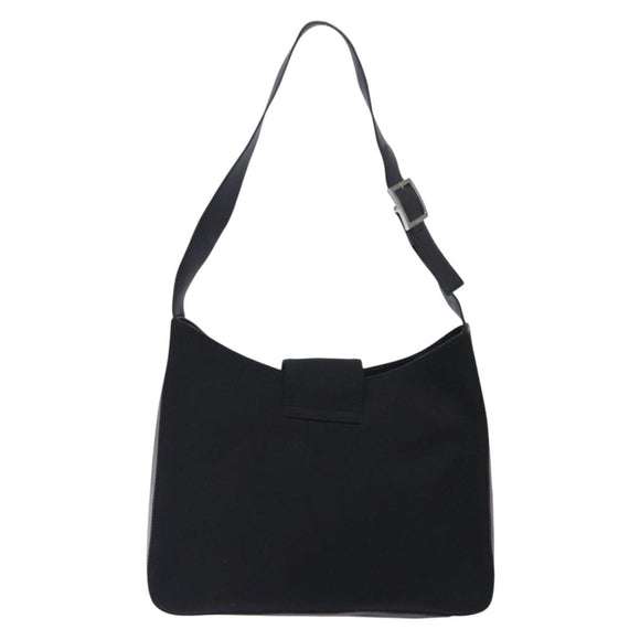 Salvatore Ferragamo Gancini Shoulder Bag Nylon Navy Silver Auth gh333