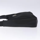 Salvatore Ferragamo Gancini Shoulder Bag Nylon Navy Silver Auth gh333-4