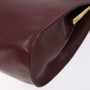 CARTIER Must Line Gamaguchi Shoulder Bag Leather Bordeaux Gold Auth gh335-9