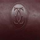 CARTIER Must Line Gamaguchi Shoulder Bag Leather Bordeaux Gold Auth gh335-17