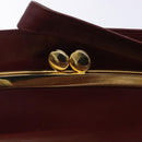 CARTIER Must Line Gamaguchi Shoulder Bag Leather Bordeaux Gold Auth gh335-10