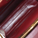 CARTIER Must Line Gamaguchi Shoulder Bag Leather Bordeaux Gold Auth gh335-12