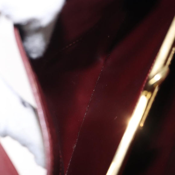 CARTIER Must Line Gamaguchi Shoulder Bag Leather Bordeaux Gold Auth gh335