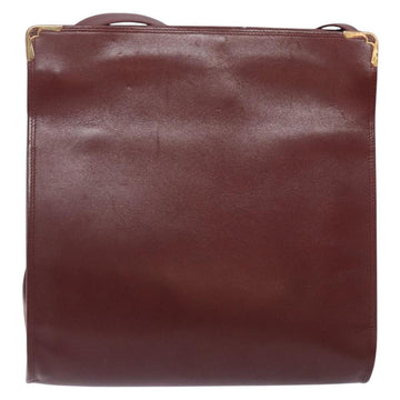 CARTIER Must Line Gamaguchi Shoulder Bag Leather Bordeaux Gold Auth gh335 - 0