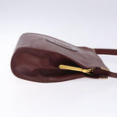 CARTIER Must Line Gamaguchi Shoulder Bag Leather Bordeaux Gold Auth gh335-3