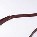 CARTIER Must Line Gamaguchi Shoulder Bag Leather Bordeaux Gold Auth gh335-8