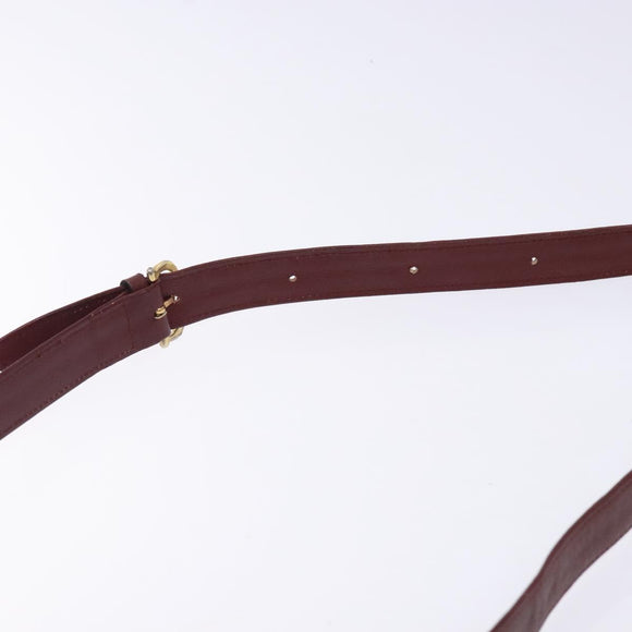 CARTIER Must Line Gamaguchi Shoulder Bag Leather Bordeaux Gold Auth gh335