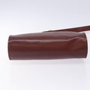 CARTIER Must Line Gamaguchi Shoulder Bag Leather Bordeaux Gold Auth gh335-5