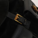 GUCCI Bamboo Backpack Suede Leather Black Gold 003 2058 0016 Auth gh341-19
