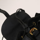 GUCCI Bamboo Backpack Suede Leather Black Gold 003 2058 0016 Auth gh341-20