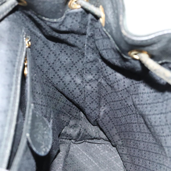 GUCCI Bamboo Backpack Suede Leather Black Gold 003 2058 0016 Auth gh341