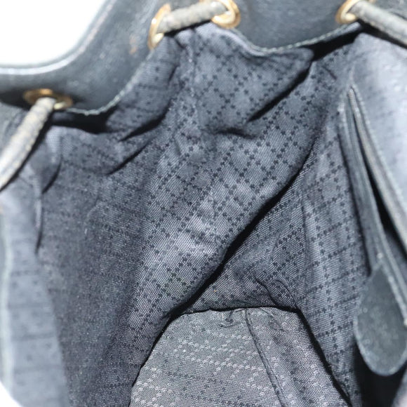 GUCCI Bamboo Backpack Suede Leather Black Gold 003 2058 0016 Auth gh341