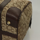 CELINE C Sulky Boston Bag Canvas Brown Gold Auth gh343-14