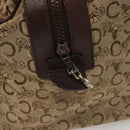 CELINE C Sulky Boston Bag Canvas Brown Gold Auth gh343-10
