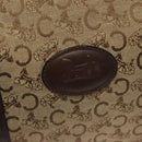 CELINE C Sulky Boston Bag Canvas Brown Gold Auth gh343-18