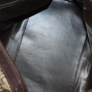 CELINE C Sulky Boston Bag Canvas Brown Gold Auth gh343-11