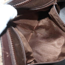 CELINE C Sulky Boston Bag Canvas Brown Gold Auth gh343-12