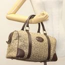 CELINE C Sulky Boston Bag Canvas Brown Gold Auth gh343-23
